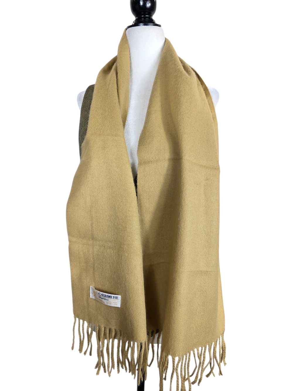 Mongolian Classic Cashmere Women's Scarf - Wheat